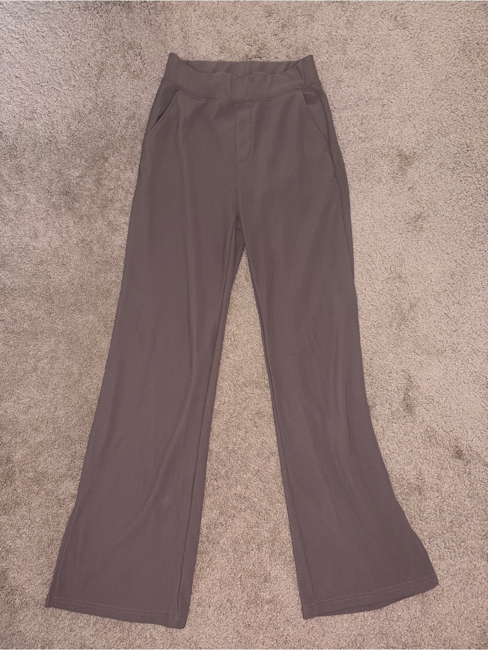 High-Waist Flared Lounge Pants — Charcoal